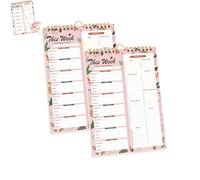 Handmade Bound Weekly Detachable Diet Plan Sheet, Weekly Meal Planner Notebook, 52 Sheets Double Helix Tear-Off Shopping List, for Week to do List and Schedule (E,2PCS)