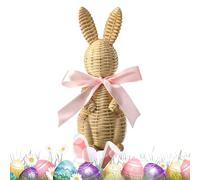 Handmade Bunny Figurine - Easter Home Decorative Accessory, Adorable Handcrafted Rabbit Sculpture, Polyvalent Decoration for Settings | Ideal for Tabletop Mantel Garden Indoor Holiday Car Centerpiece