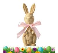 Handmade Bunny Figurine - Easter Home Decorative Accessory, Adorable Handcrafted Rabbit Sculpture, Polyvalent Decoration for Settings | Ideal for Tabletop Mantel Garden Indoor Holiday Car Centerpiece