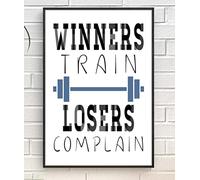 Handmade By Stukk Poster mural avec citation positive motivante « Winners Losers » (A1 - (594 x 841 mm)