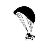 Handmade By Stukk Powered Parapliding Parachut Fun Vinyl Art Sticker Art Vinyl 9.9cm x 15.7cm - Noir