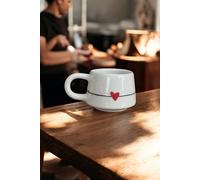 Handmade Ceramic Heart Mug for Valentine’s Day Gift