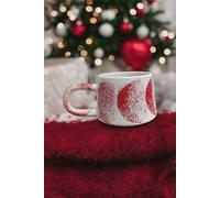 Handmade Ceramic Lips Mug with Red Kiss Print in Pop Art Style