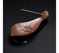 Handmade Ceramic Stick Incense Burner Holder Creative Retro Lotus Leaf Lotus Thread Incense Burner Incense RT Decoration (A) (D)