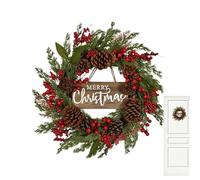 Handmade Christmas Wreath with Red Berries 50cm/19inch Winter Front Door Wreath Artificial Decor for Indoor and Outdoor Spaces Enhancing Your Home’s Festive Ambiance During The Holidays