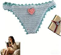 Handmade Crochet Bikini Bookmark, Crochet Thong,Funny Underwear Shaped Bookmark Page Holder, Novelty Gift For Book Lovers, Women(G)