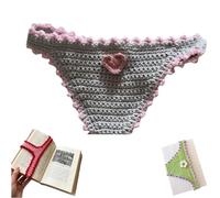 Handmade Crochet Bikini Bookmark,Funny Underwear Shaped Bookmark Page Holder,Cute Sexy Thong Book Marker,Novelty Unique Gag Gift for Book Lovers Women,Writers