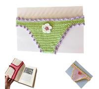 Handmade Crochet Bikini Bookmark,Funny Underwear Shaped Bookmark Page Holder,Cute Sexy Thong Book Marker,Novelty Unique Gag Gift for Book Lovers Women,Writers