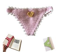 Handmade Crochet Bikini Bookmark,Funny Underwear Shaped Bookmark Page Holder,Cute Sexy Thong Book Marker,Novelty Unique Gag Gift for Book Lovers Women,Writers