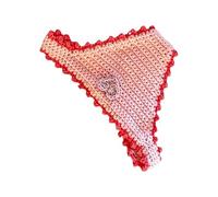 Handmade Crochet Bookmark, Cute Heart Pattern Page Holder, 12 Inch Soft Yarn Stationery, Blend, Vibrant Aesthetic with Crimson Red Finish, Reader Gear for Library and Travel