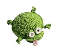 Handmade Crochet Coasters Felt 10cm - 3D Knitted Woven Table Protection with Wool Polyester | Drink Mat Coffee Tea Cup Pad | Frog Mouse Turtle Cute Home Office Gift Set 1 Pack Decorative Housewarming