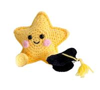 Handmade Crochet Star, Cute Graduation Plush Doll Set, Positive Yarn Figure with Detailed Craft, Soft Fabric Decorative Keepsake Toy, Motivational Doll with Modern Style, Gift Decor for Students