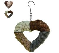 Handmade Fiber Bird Nesting Heart, Bird Nesting Heart, Handmade Natural Alpaca Fiber Birds Nesting Heart for Outside, Garden, for Birds Lovers Gift (B)