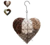 Handmade Fiber Bird Nesting Heart, Bird Nesting Heart, Handmade Natural Alpaca Fiber Birds Nesting Heart for Outside, Garden, for Birds Lovers Gift (A)