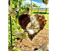 Handmade Fiber Bird Nesting Heart, by Offering Approved Nesting Alpaca Fiber Bird Nesting Box, Birds Nests Material Holder Includes a Sturdy Hook Cozy Birds Gift & Beautiful Touch for Garden (1)