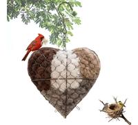 Handmade Fiber Bird Nesting Heart,cœur de Nidification Fait,cœur nid Oiseau Fibre Faite Main,Abri d'hiver, pour Jardin, Cour Et Amoureux des Oiseaux(A)