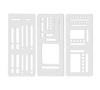 Handmade Flexible Record Template, 3PCS Transparent Planner Stencils Set for Bullet Journaling, Bookmark, Planning, Drawing, Banners, Lines, Lists, Planner Stamps, Habit Tracker, Dot Journal Stencil f