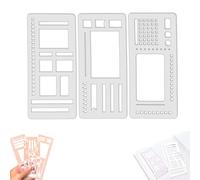 Handmade Flexible Record Template, Calendar Stencils for Planners, Planner Template Stencil, 3 Pack Monthly Planner Journal Stencils Set for Dot Grid, Scrapbooking & DIY Craft Supplies (B)