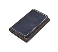 Handmade Genuine Leather Card Wallet - Slim ID Holder for Men and Women, Coffee, Taglia Unica