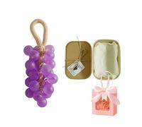 Handmade Grape Soap on a Rope, Natural Grapes Soap Cluster for Men and Women, Decorative Soap Grapes for Bathroom, Lasting Fragrance Body and Hand Wash (H)