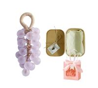 Handmade Grape Soap on a Rope, Natural Grapes Soap Cluster for Men and Women, Decorative Soap Grapes for Bathroom, Lasting Fragrance Body and Hand Wash (K)