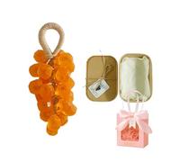 Handmade Grape Soap on a Rope, Natural Grapes Soap Cluster for Men and Women, Decorative Soap Grapes for Bathroom, Lasting Fragrance Body and Hand Wash (B)