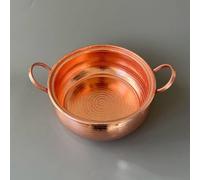 Handmade Hammered Copper Pot with Dual Handles Large, Food-Grade Cooking for Gas Stoves, Stew Braise Hot(34cm)