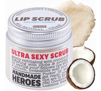 Handmade Heroes - Gommage Lèvres 100% Naturel et Vegan, Exfoliant Doux à l’Huile de Noix de Coco et au Sucre pour Lèvres Gercées et Sèches, Soins 30g (Sorbet Noix de Coco)