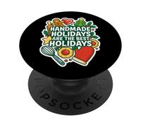 Handmade Holidays are The Best Christmas Baking Baker Christmas PopSockets PopGrip Adhésif