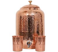 Distributeur d'eau en cuivre martelé fait à la main avec 2 verres de service 8 LITER cuivré