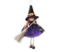 Handmade Kitchen Witch Doll, Scary Halloween Witch Pendant with Hangable Design Collectible Ornament for Window, Wall, Patio, Garden, Haunted House, Photo Props, Spooky Home Décor, Holiday Display