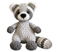 Handmade Knit Figures, Decor Display Set, 15cm Raccoon Plush for Collectors, Soft Yarn Home Decor, Animal Ornament Series with Tabletop Style, Knitted Accents for Bedroom Living Room