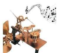 Handmade Metal Drummer Windmill,Handmade Metal Rock Band Windmill,Wind-Powered Music Figurine for Yard, Lawn, Patio Decor & Outdoor Gift (Drummer)