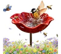 Handmade Metal Flower Garden Stake, 2026 New Metal Flowers for Garden, Poppy Bird Bath, Rustproof Me-tal, Handcrafted Me-tal Flower Art, Perfect for Flowers Beds & Pathways (A,3pcs)