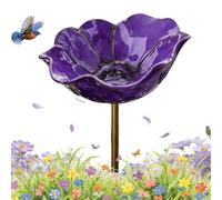 Handmade Metal Flower Garden Stake, 2026 New Metal Flowers for Garden, Poppy Bird Bath, Rustproof Me-tal, Handcrafted Me-tal Flower Art, Perfect for Flowers Beds & Pathways (F,1pc)