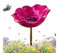Handmade Metal Flower Garden Stake, 2026 New Metal Flowers for Garden, Poppy Bird Bath, Rustproof Me-tal, Handcrafted Me-tal Flower Art, Perfect for Flowers Beds & Pathways (C,2pcs)