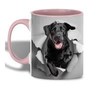 Handmade Mug Enfants Black Labrador 3D coupe révolution Fun Mug Muttertag 330ML pour Café,Célébration,Événement,Maison