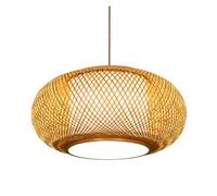 Handmade Natural Chandelier in Wicker Finish Chinese Style Lantern Pendant Lamp Fixture Hanging Light Lampshade for Living Room Bedroom(50 * 23cm)