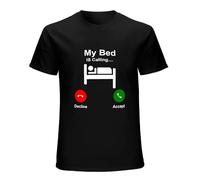 Handmade Noodles My Bed is Calling Classic Breathable T Shirt Black S