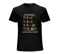 Handmade Noodles Physics T Shirt God Says Maxwell Equations and Then There Was Light Nerd Design Cotton T-Shirt Men Science Summer Top Black M