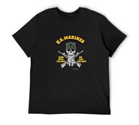 Handmade Noodles U.S. Marines Mess with The Best Army Navy Military Apparel Casual Custom Short Sleeve Cotton T Shirt Black S