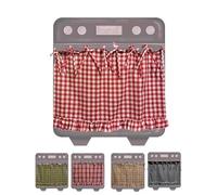 Handmade Oven Skirts, Oven Skirt Curtain Cover, Farmhouse Kitchen Décor, Ribbon Ties, Tabs & Ruffled Trim, Heat-Resistant, Hide Clutter, for Oven, Dishwashers, Washing Machine (heartland)