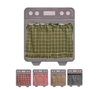 Handmade Oven Skirts, Oven Skirt Curtain Cover, Farmhouse Kitchen Décor, Ribbon Ties, Tabs & Ruffled Trim, Heat-Resistant, Hide Clutter, for Oven, Dishwashers, Washing Machine (meadow)