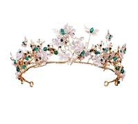 Handmade Rhinestone Butterfly Tiara - European Style Bridal Crown Headband, One Size, Bois d'agar