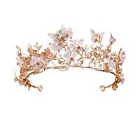 Handmade Rhinestone Butterfly Tiara - European Style Bridal Crown Headband, One Size, Bois d'agar