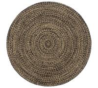 vidaXL Tapis fait à la main en jute noir et naturel 90 cm