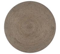 Vidaxl Tapis Fait À La Main Jute Rond 210 Cm Gris