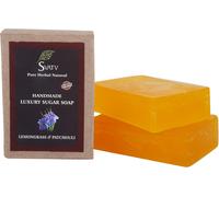 Handmade Savon With Natural, Soothing Herbs Of Lemongrass & Patchouli, Moisturized Skin - Traditional Ayurvedic Herbal Body Savon Bars For Men & Women, All Skin Types 125g X2 Bars