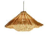 Handmade Shade Rattan Art Pendant Light Light/Kitchen Chandelier Fixture E27 Base Woven Wicker Home Decor Hanging Lamp for Kitchen Dining Room Bedroom Living Room(40cm*22cm)
