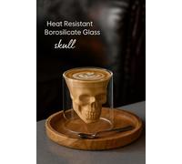 Handmade Skull Double Wall Glass Cup for Coffee Tea or Cocktails